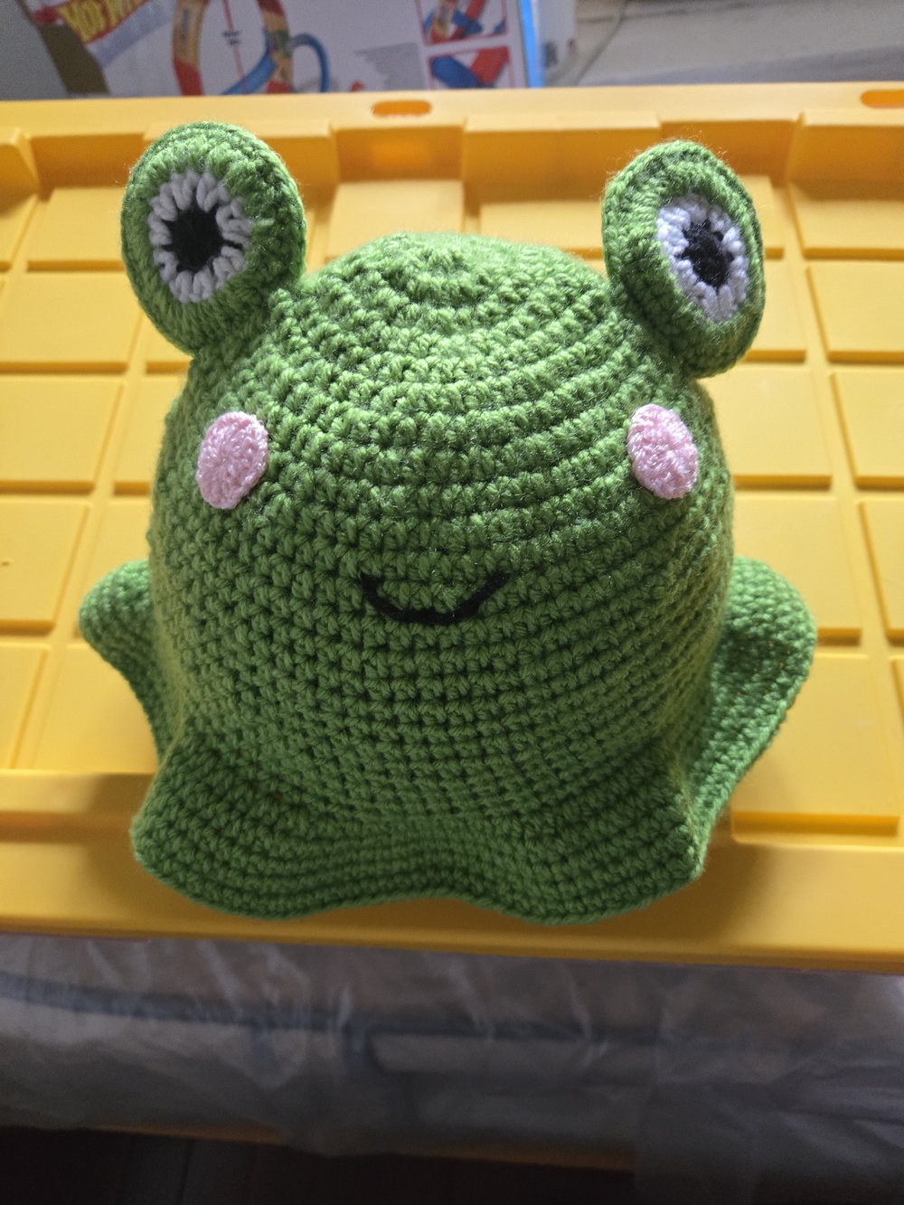 Kids Green Crocheted Frog Beanie - Cute Frog Hat